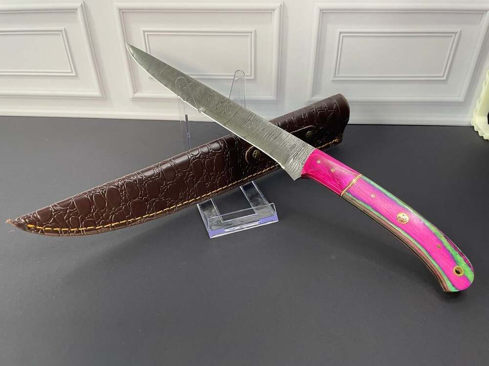 Purse or boot accessory . Custom Damascus Steel Knife.